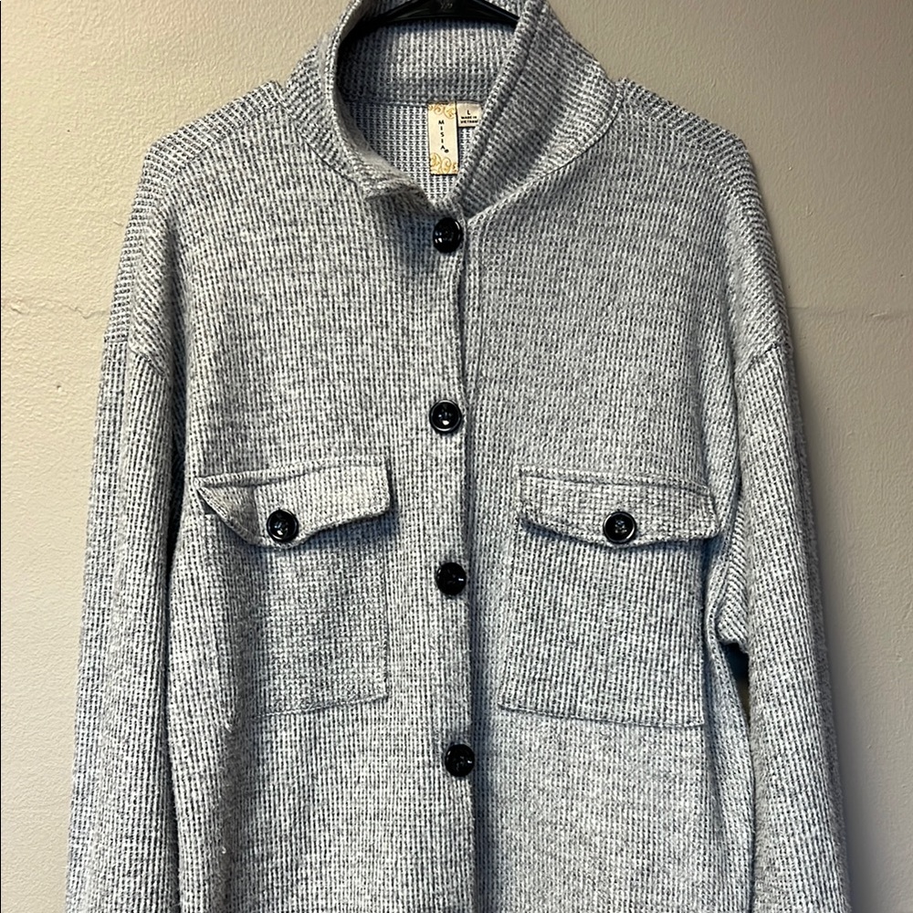 Gray Button-Up Cardigan - Picture 2 of 2